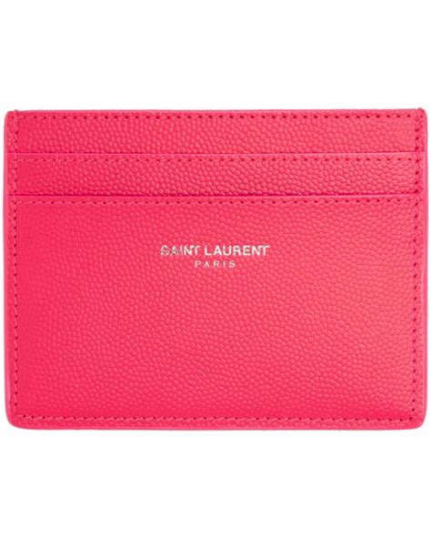 neon pink ysl card holder|selfridges YSL card holder.